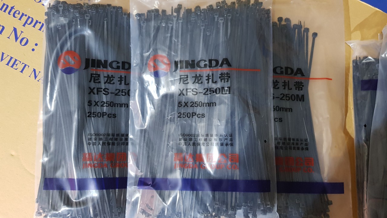 Dây thít nhựa màu đen buộc hoa lan cây cảnh - Thít đen Khổ 5*250cm (Sợi dây rộng khoảng 4mm, gói 250 sợi