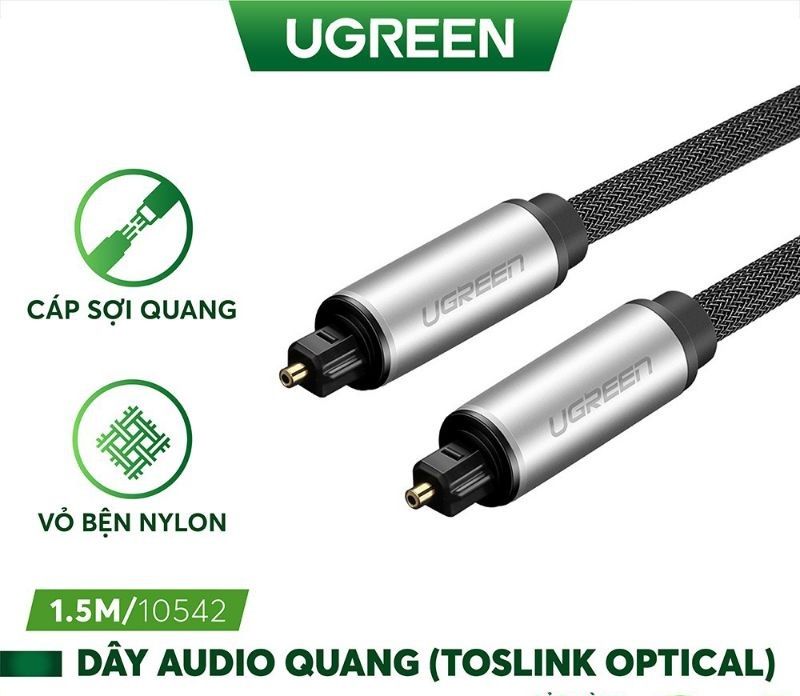 Cáp audio quang 1,5m ugreen 10542 vỏ nhôm chính hãng