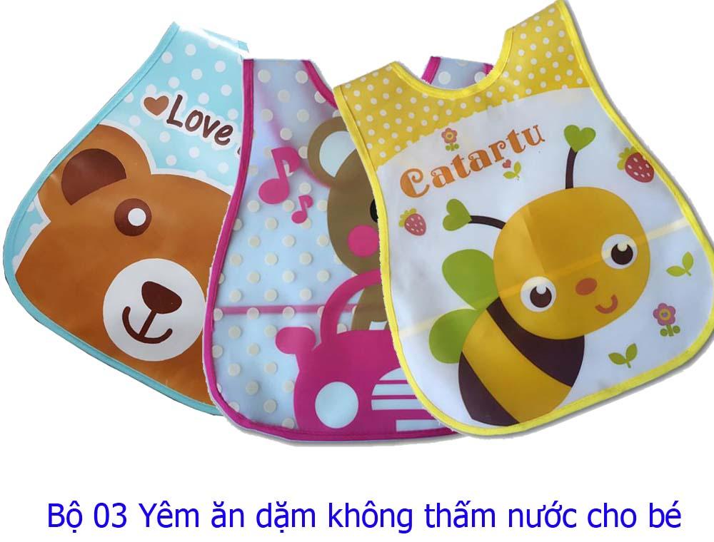 Bộ 3 Yếm ăn dặm chống thấm nước