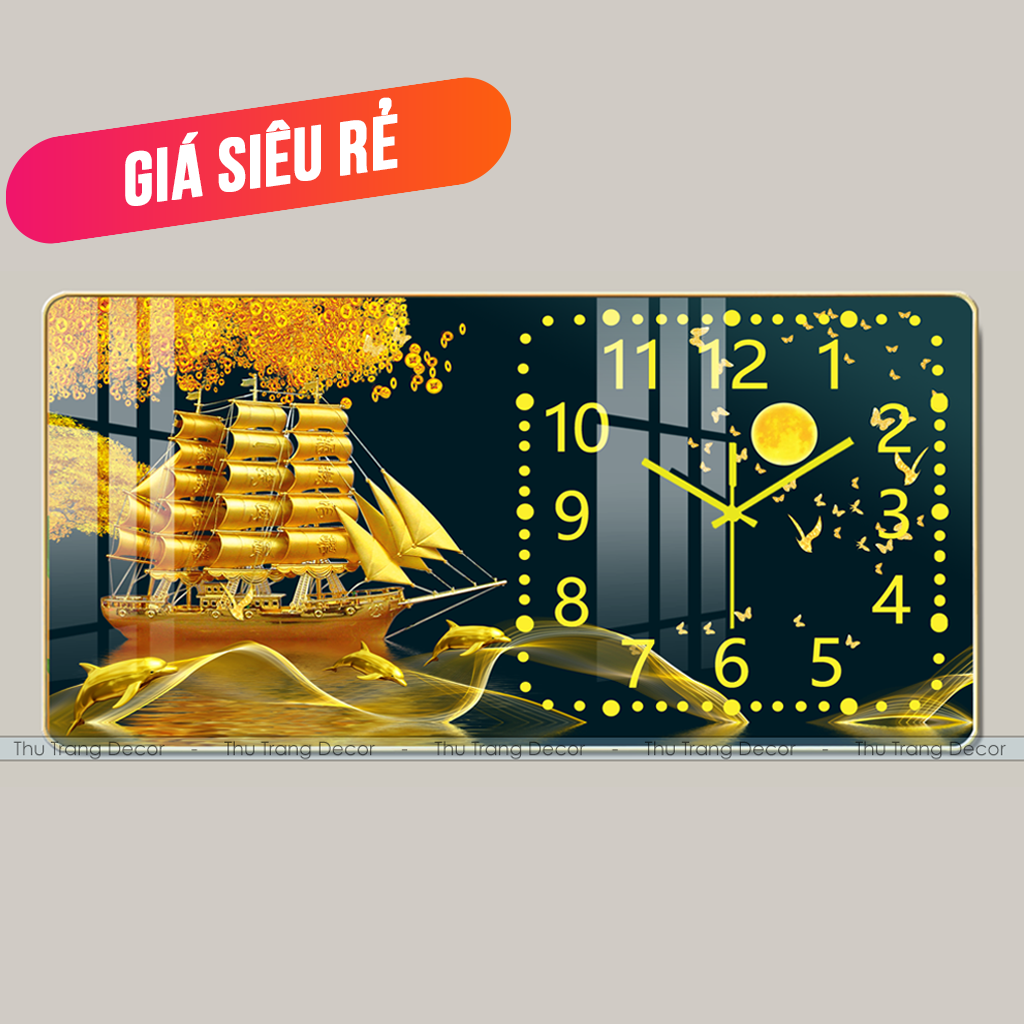 Đồng Hồ Treo Tường "THUẬN BUỒM XUÔI GIÓ" In UV 5D Cao Cấp