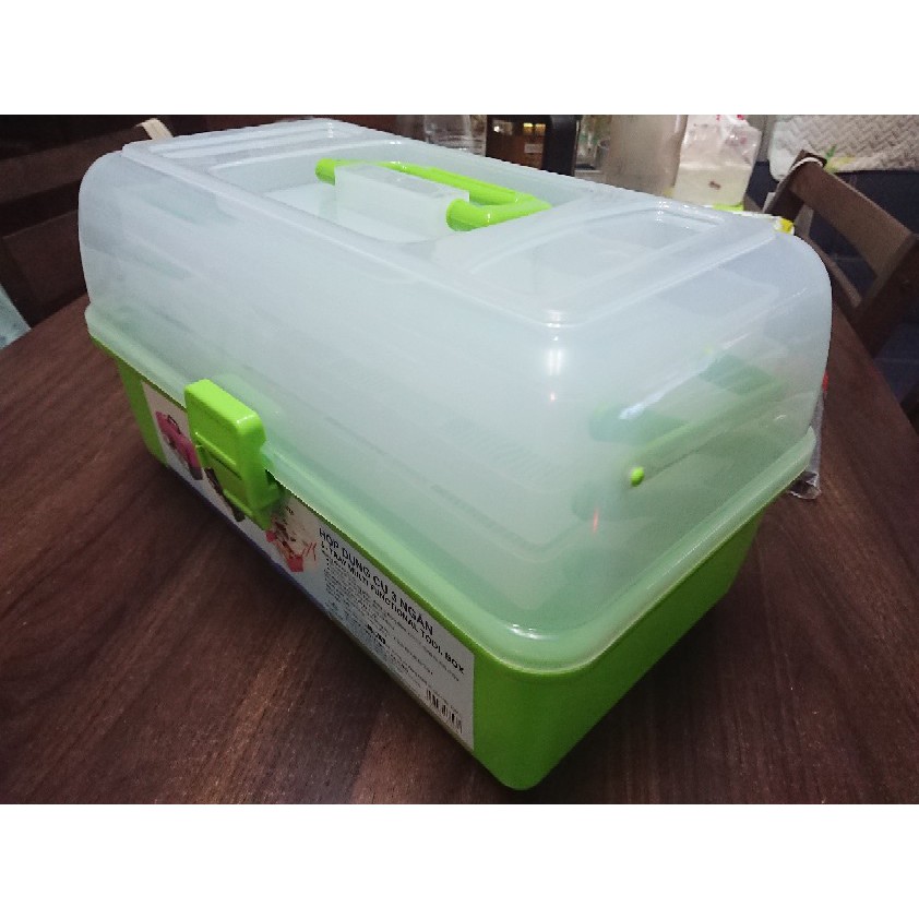 Cốp nhựa đựng đồ nail 3 ngăn 3 tầng