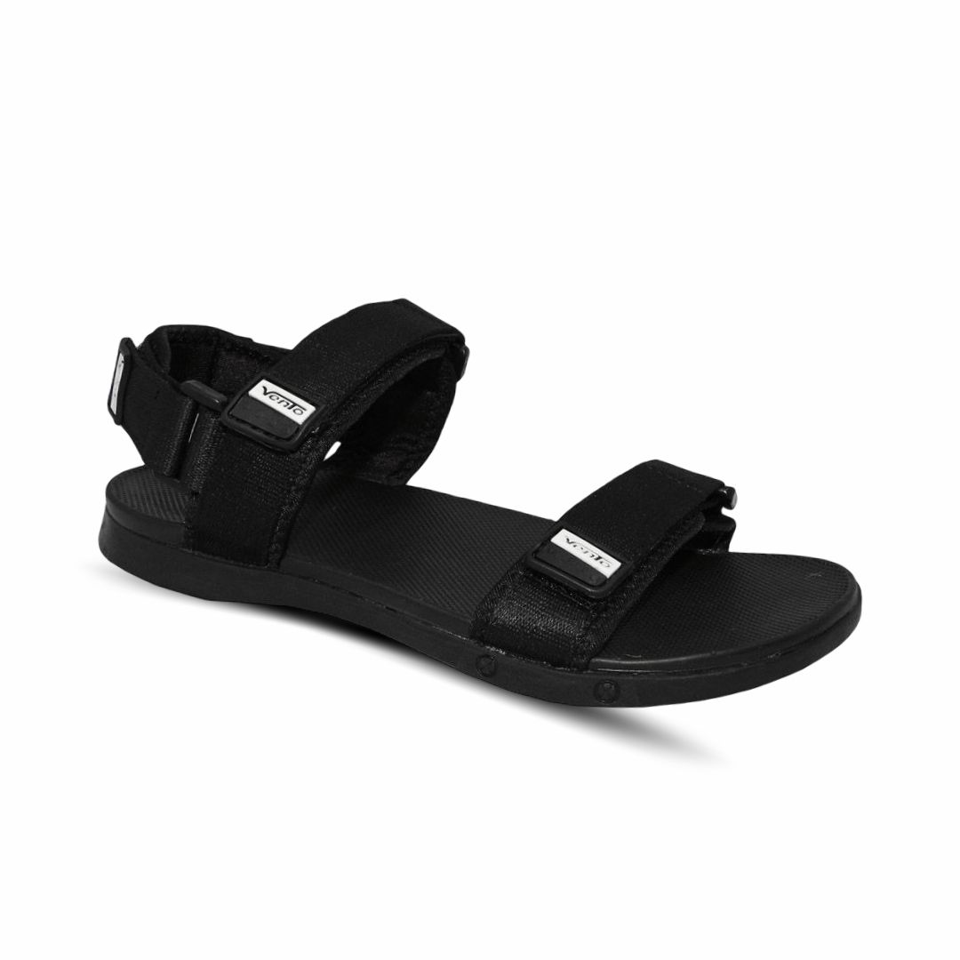 Sandal nam chính hãng hiệu Vento 2 quai ngang NV5616BB màu đen