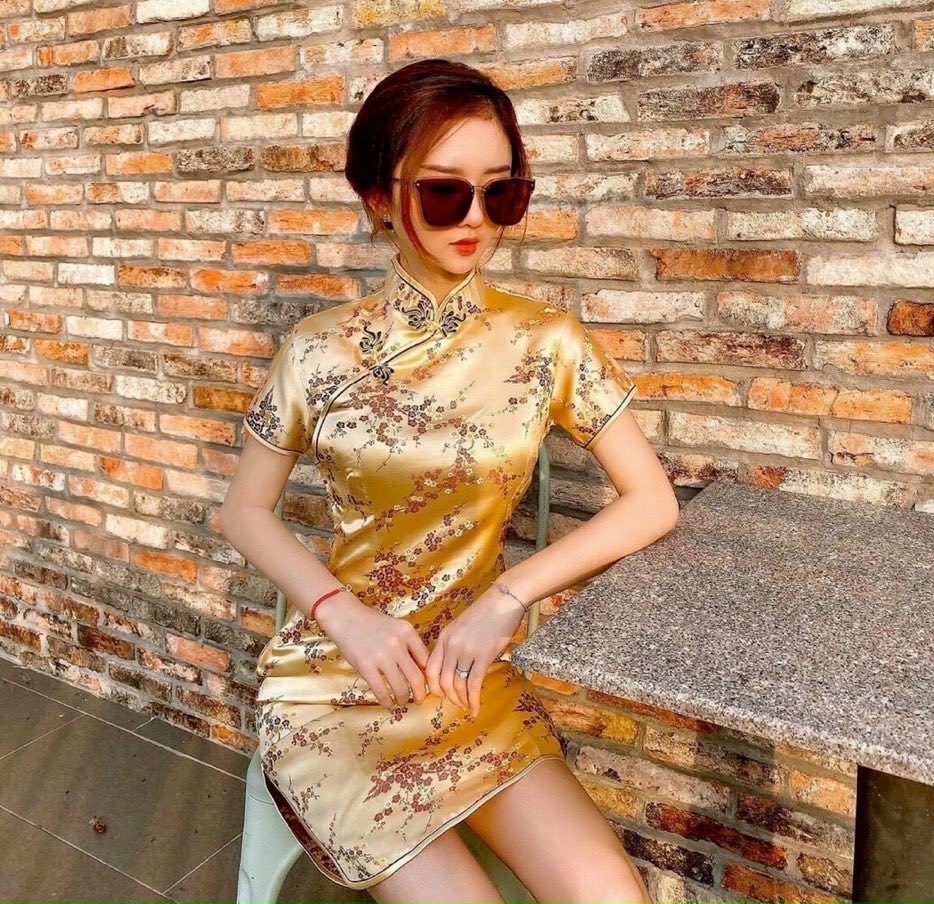 Sườn xám ngắn cực xinh diện tết cực nổi bật 2020 VGN0015