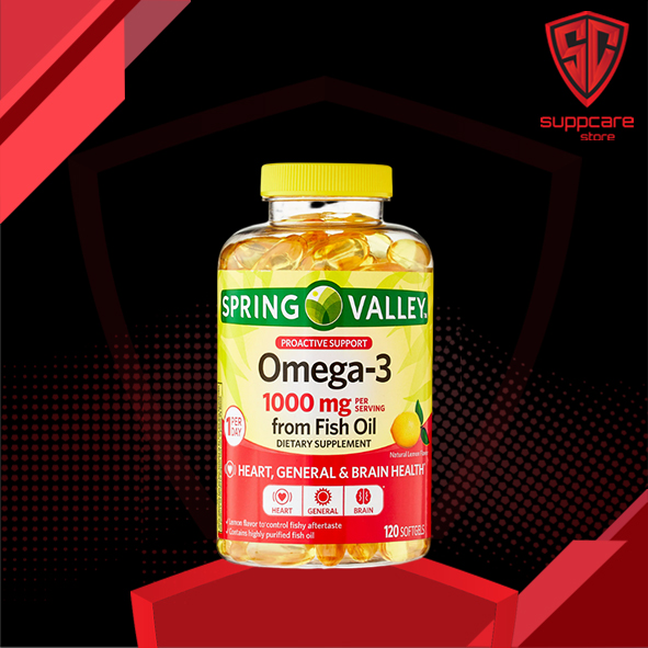 Dầu Cá Omega 3 Spring Valley Làm Đẹp Da [60-120-180 Viên] [1000MG] - Hàng Chính Hãng