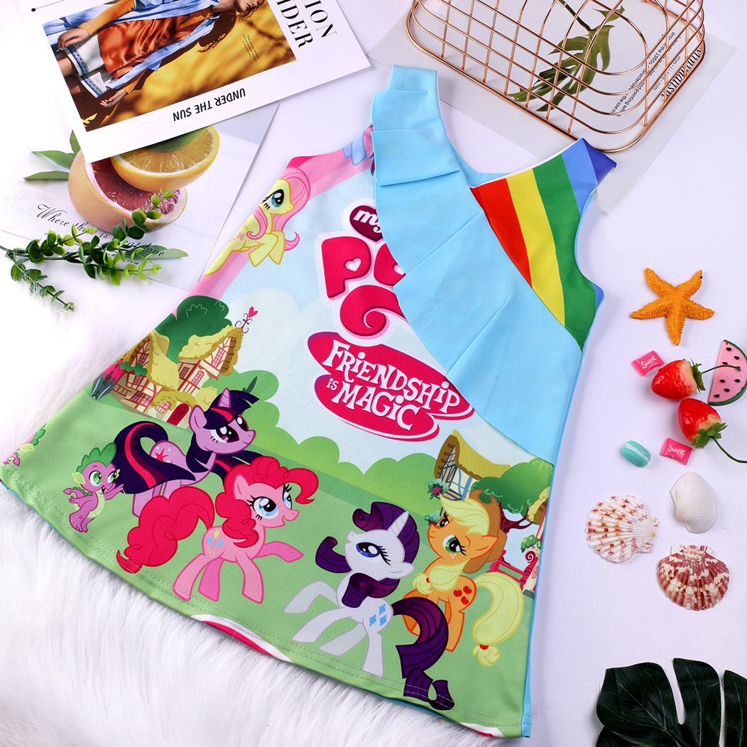 Đầm suông ngựa Pony 3D sát nách dễ thương cho bé gái