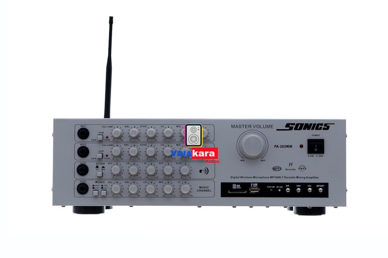Amply arirang sonics pa-203wm, am thanh hay, cs 160w lớn + tặng 10 mét dây loa
