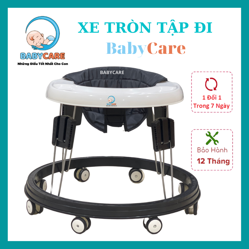 Xe tròn tập đi cao cấp thương hiệu babycare - xe tròn tập đi 3 nấc điều chỉnh babycare