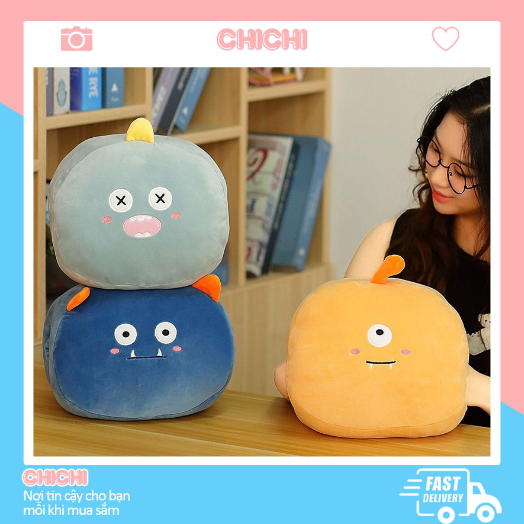 Gối nhét tay 2 trong 1 giúp giữ ấm hình thú hoạt hình siêu cute. hàng nhập mềm mịn, tiện lợi. gối văn phòng đa năng GVP08-Chichi