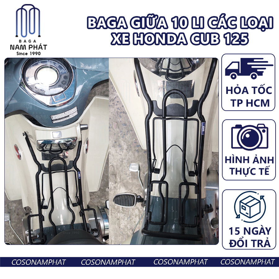 Baga giữa xe Honda Cub 125 Sơn Tĩnh Điện Đen Nam Phát Ba ga Cúp Cup C125 Lườn