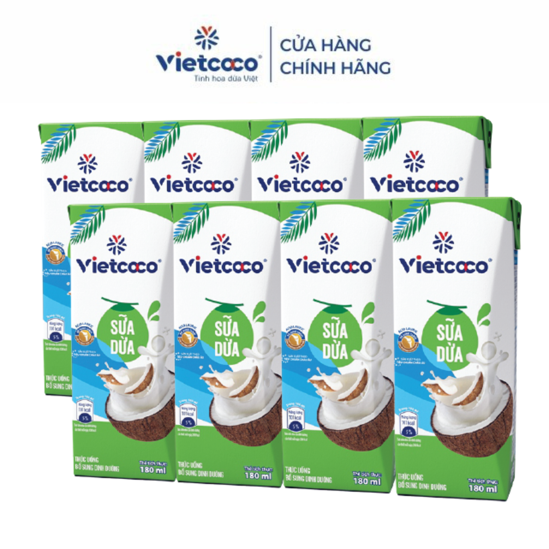 Sữa dừa UHT Vietcoco 180ml-Lốc 8