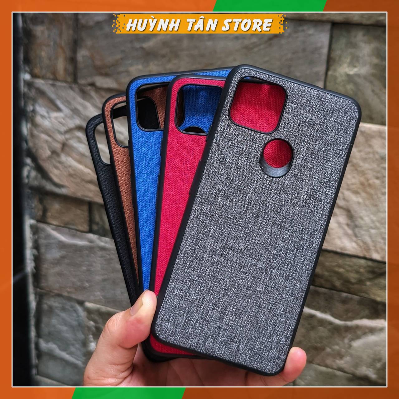 Ốp lưng pixel 4a 5g chống vân tay nhựa cứng viền đen giả vải JEAN 1 màu phụ kiện điện thoại huỳnh tân store