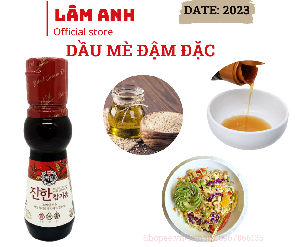 Dầu mè hàn quốc – dầu vừng đen beksul nguyên chất đậm đặc 110ml