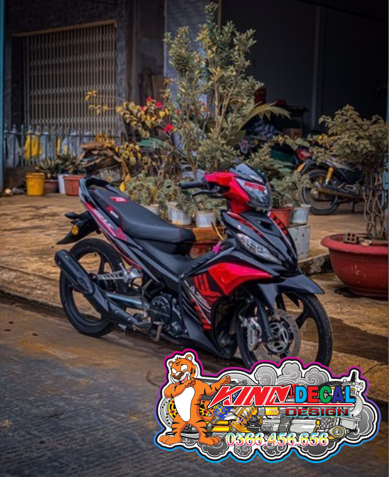 Tem Rời Exciter 135 mẫu malaysia 2023 màu đen đỏ trắng