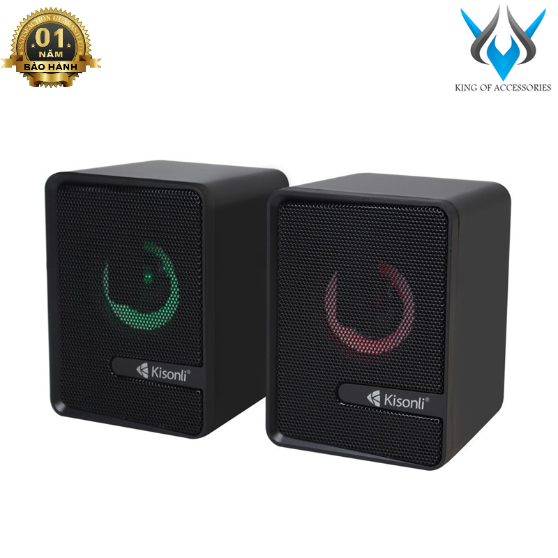 Loa vi tính Kisonli L-4040 có đèn led - stereo cực hay - Hãng phân phối chính thức - Nhất Tín Computer
