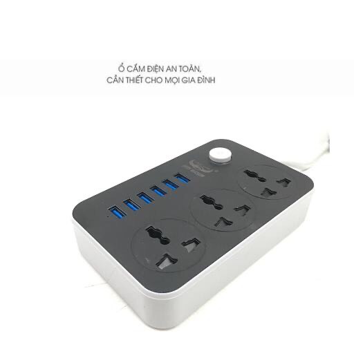 Ổ cắm điện đa năng thông minh 6 cổng usb 3 phích cắm