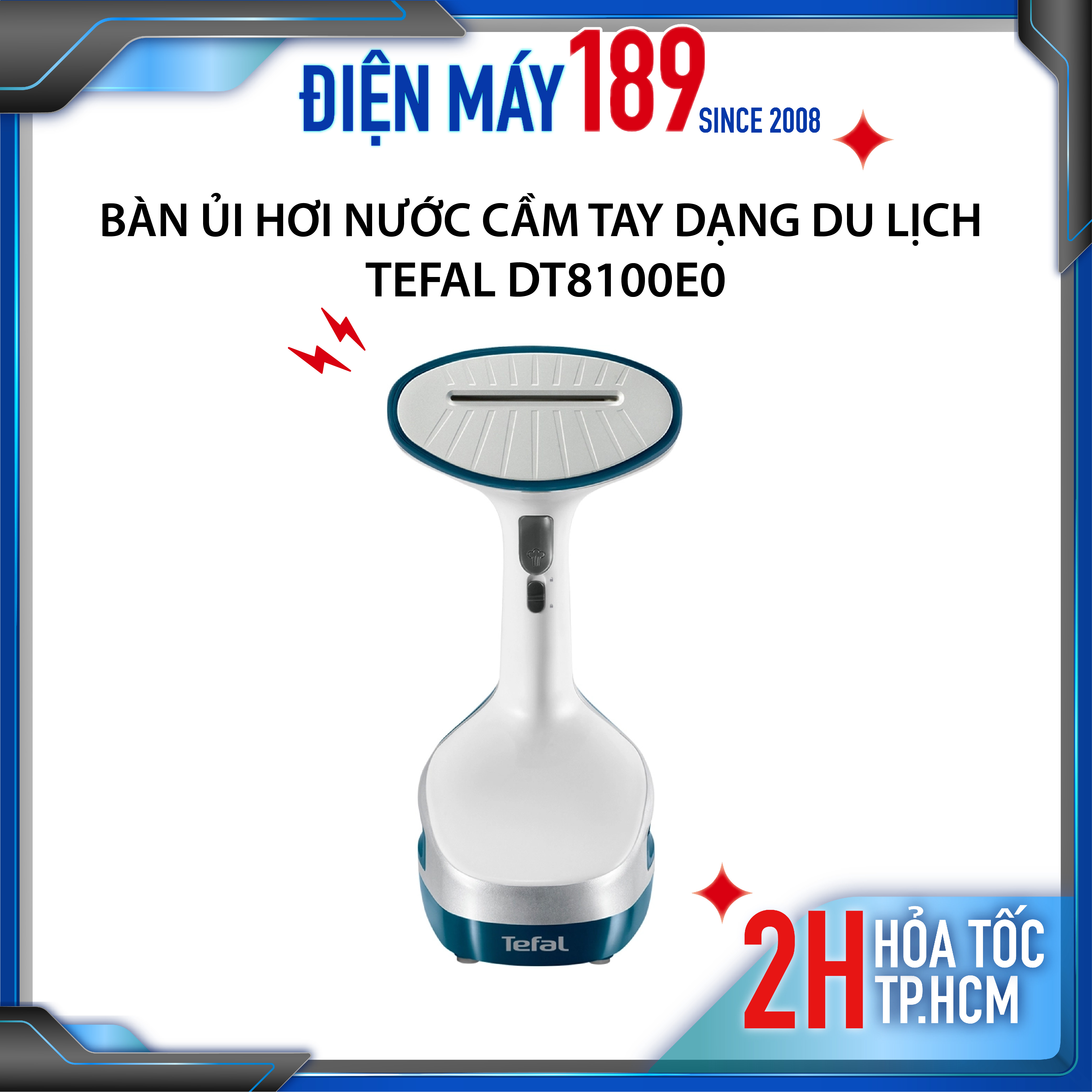 Bàn ủi hơi nước cầm tay dạng du lịch tefal dt8100e0 - công suất 1600w - bảo hành 2 năm chính hãng