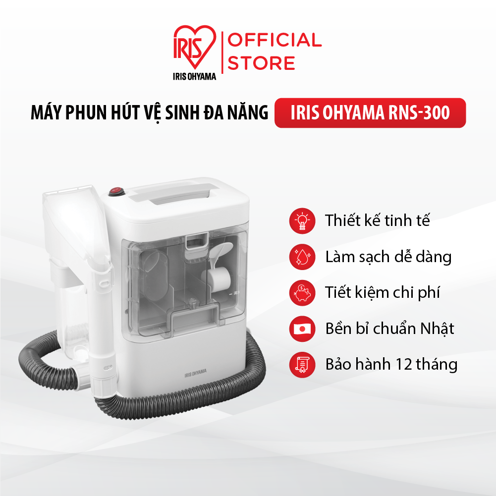 Máy phun hút giặt chăn, đệm, thảm, sofa, ghế ngồi ô tô Iris Ohyama RNS-300