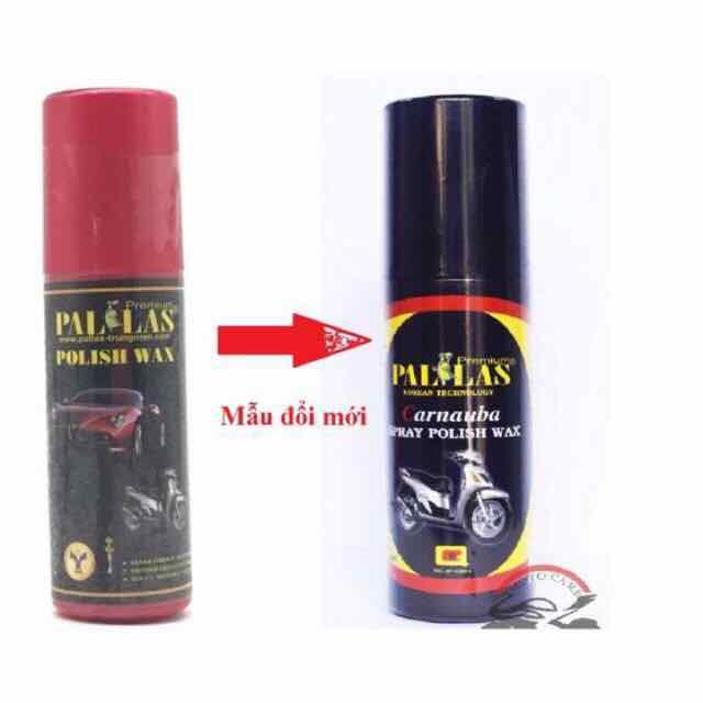 Chai xịt dưỡng bóng sơn và bóng da, làm đen nhựa nhám Pallas Polish Wax 120ml