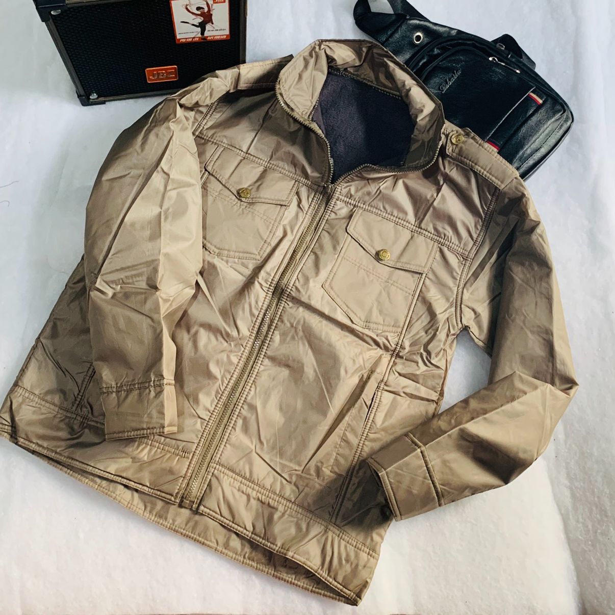 HCM Áo Khoác Gió Trung Niên Dáng Vừa Lót Nỉ 55kg đến 75kg Ảnh Thật 100%