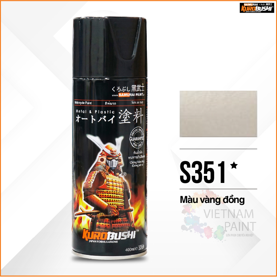 Sơn xịt samurai kurobushi - màu vàng đồng suzuki s351 chuyên dùng cho xe máy