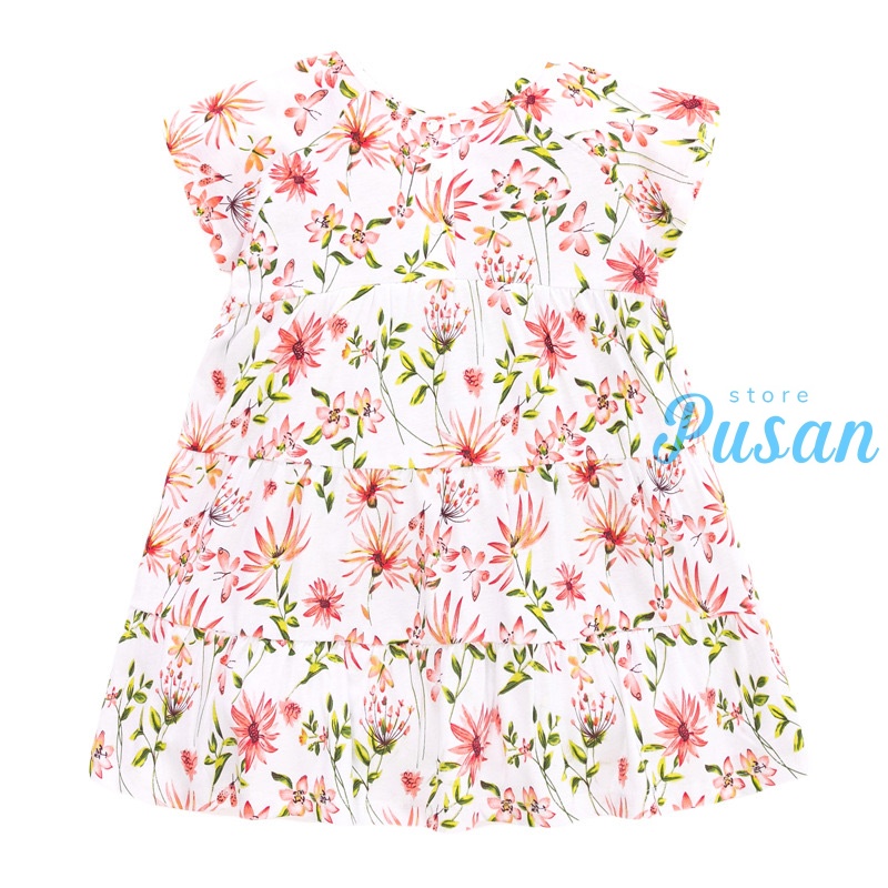 Váy đầm hoa Little Maven cộc tay cho bé gái