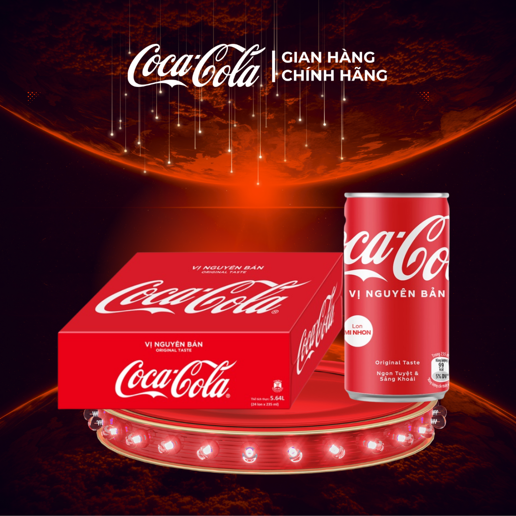 [SIÊU SALE ] Thùng/Lốc 24 Lon Mi-nhon Nước Ngọt Giải Khát Có Ga Coca-Cola Vị Nguyên Bản Original 235ml/Lon Sale 8.8 Coca-Cola Chính Hãng_LD