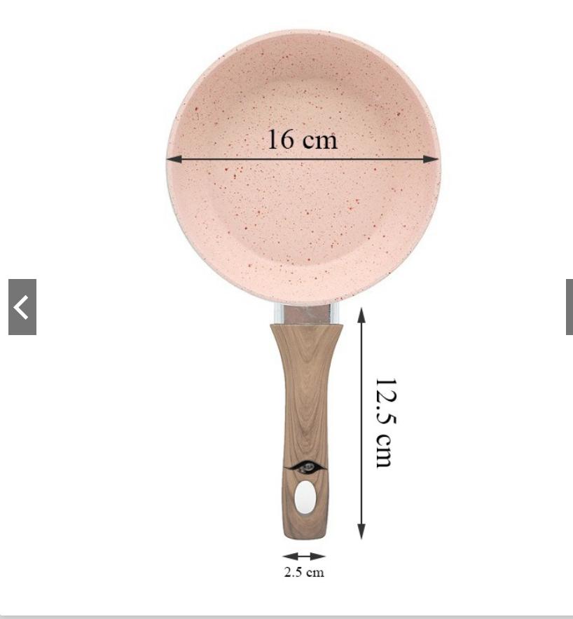 [HCM]Chảo đá chống dính XJ21-16cm Chảo chống dính 16cm mini Chảo chống dính sâu lòng chảo đa sứ cao cấp Chảo đá hoa cương chống dính chống xước loại 16cm