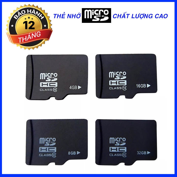 Thẻ nhớ microsd class 10 tốc độ cao 4gb/8gb/16gb/32gb chuyên dùng cho camera ip, điện thoại, máy tính bảng,...