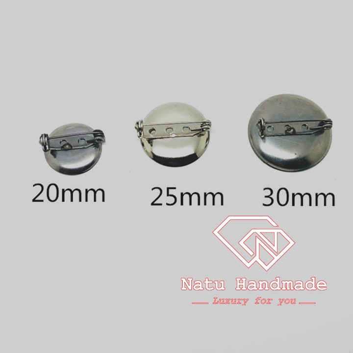 Nguyên liệu làm hoa cài áo - Cài áo đĩa - set 10 chiếc - cài áo k chốt