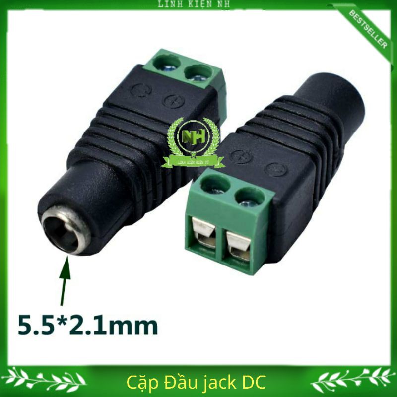 2 Jack Nối DC Đực/ Cái 5,5* 2,1mm loại tốt