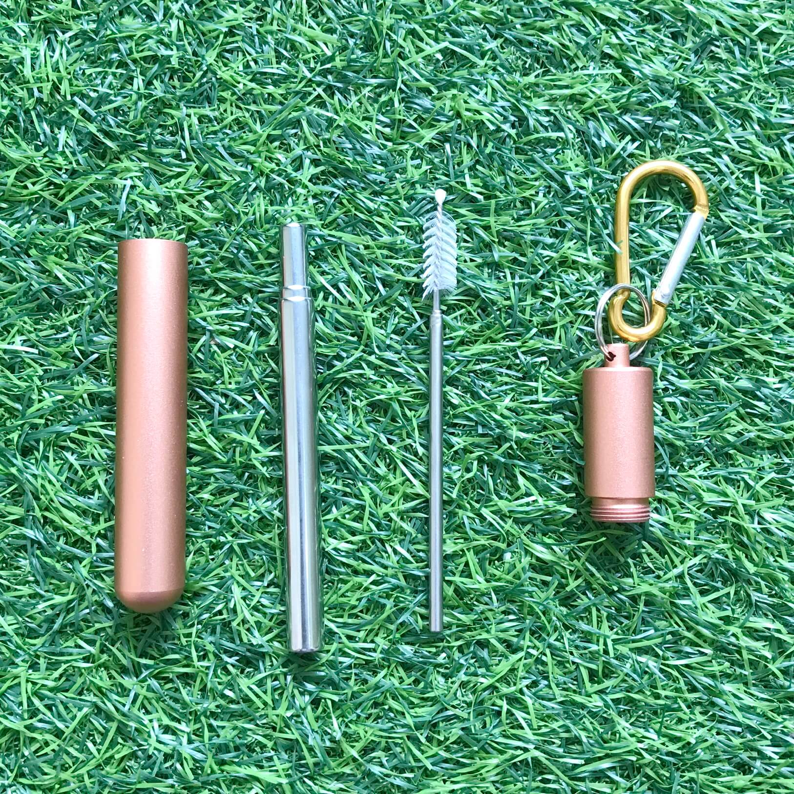 Ống hút bằng Inox, vỏ màu VÀNG sang trọng, dễ mang theo người, bảo vệ môi trường - Shop Tiện Ích Vượt Trội