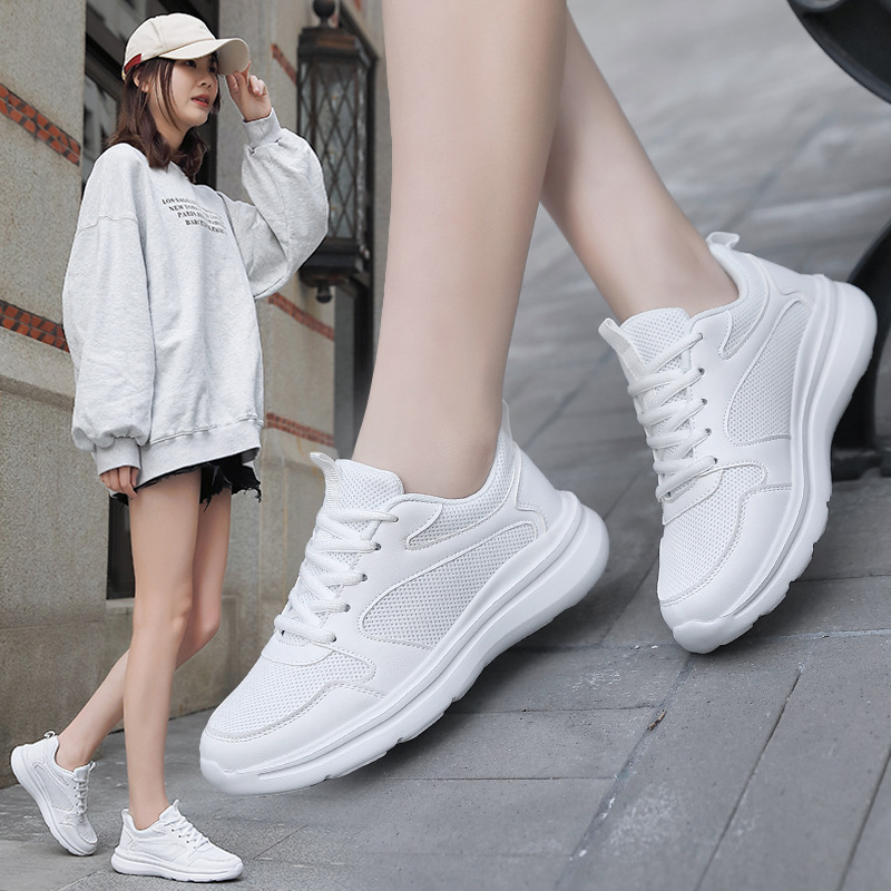 Xu Hướng Thời Trang Mới Ngoài Trời Giản Dị Dễ Phối Đồ Cặp Đôi Giày Trắng Giày Thể Thao Thoáng Khí Thoải Mái Giày Chạy Bộ