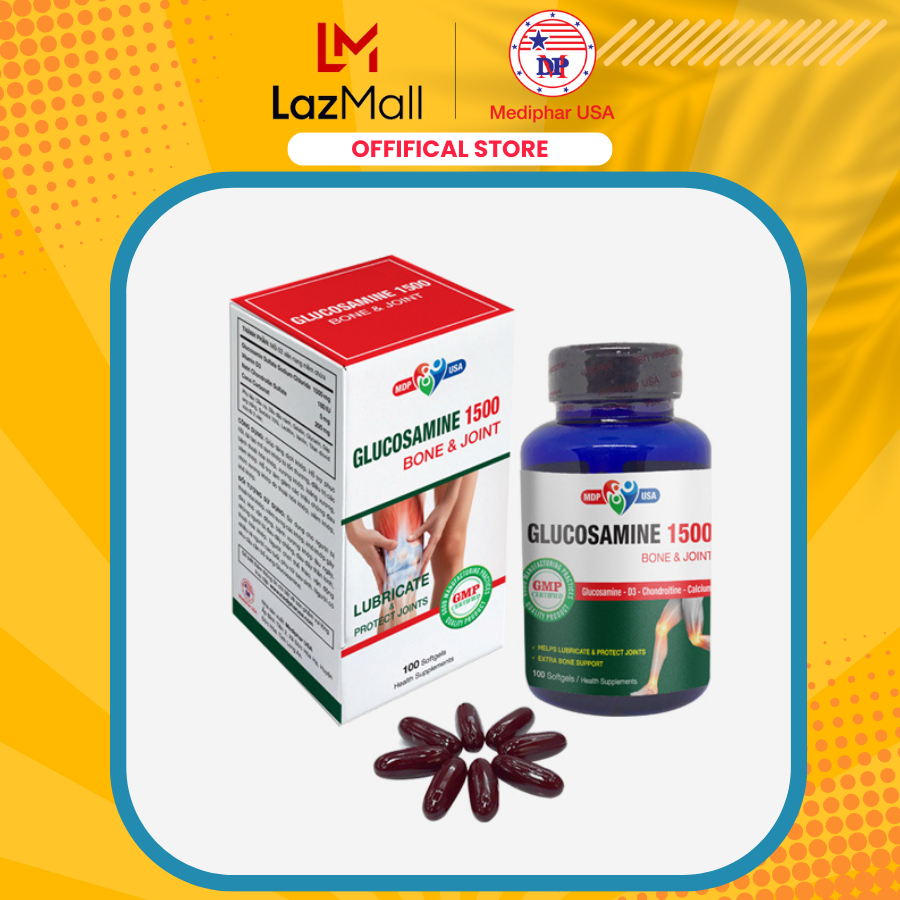 Thực phẩm hỗ trợ xương khớp glucosamin 1500 softgels bone & joint - 100 viên
