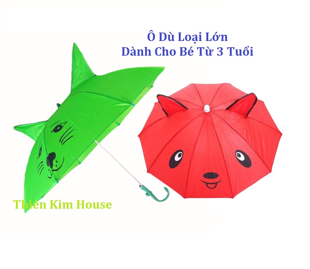Ô Dù EM Bé Tai Thỏ Lớn Cho Bé 3-6 Tuổi, Ô Dù Dã Ngoại Dành Cho Trẻ Em 70CM