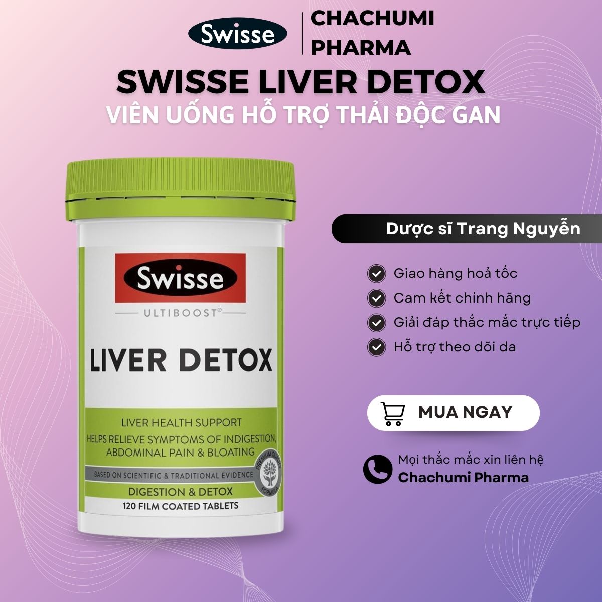 Viên uống hỗ trợ thải độc gan swisse liver detox úc