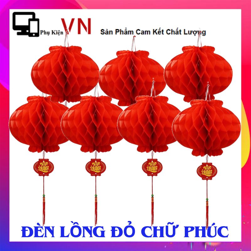 SET 10 Đèn Lồng Đỏ Nilon Chữ Phúc Treo Trang Trí Lễ Tết 2024 - Đèn Lồng Giấy Đỏ Ni Lông Chống Nước- Lồng Đèn Đỏ Treo Trang Trí Tết, Trang Trí Lễ Hội, Tiệc Tùng