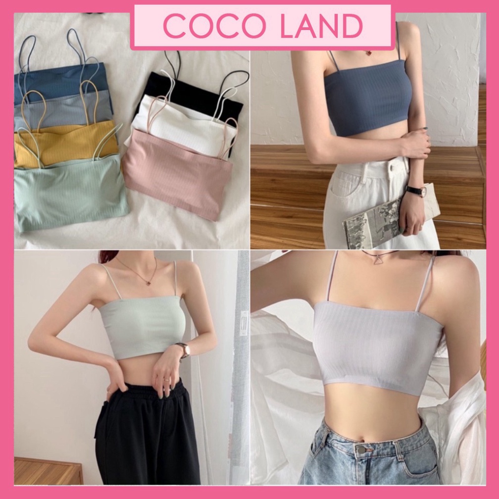 Áo bra nữ 2 dây mảnh có đệm ngực trend mới 709 coco land đồ lót nữ deal sock
