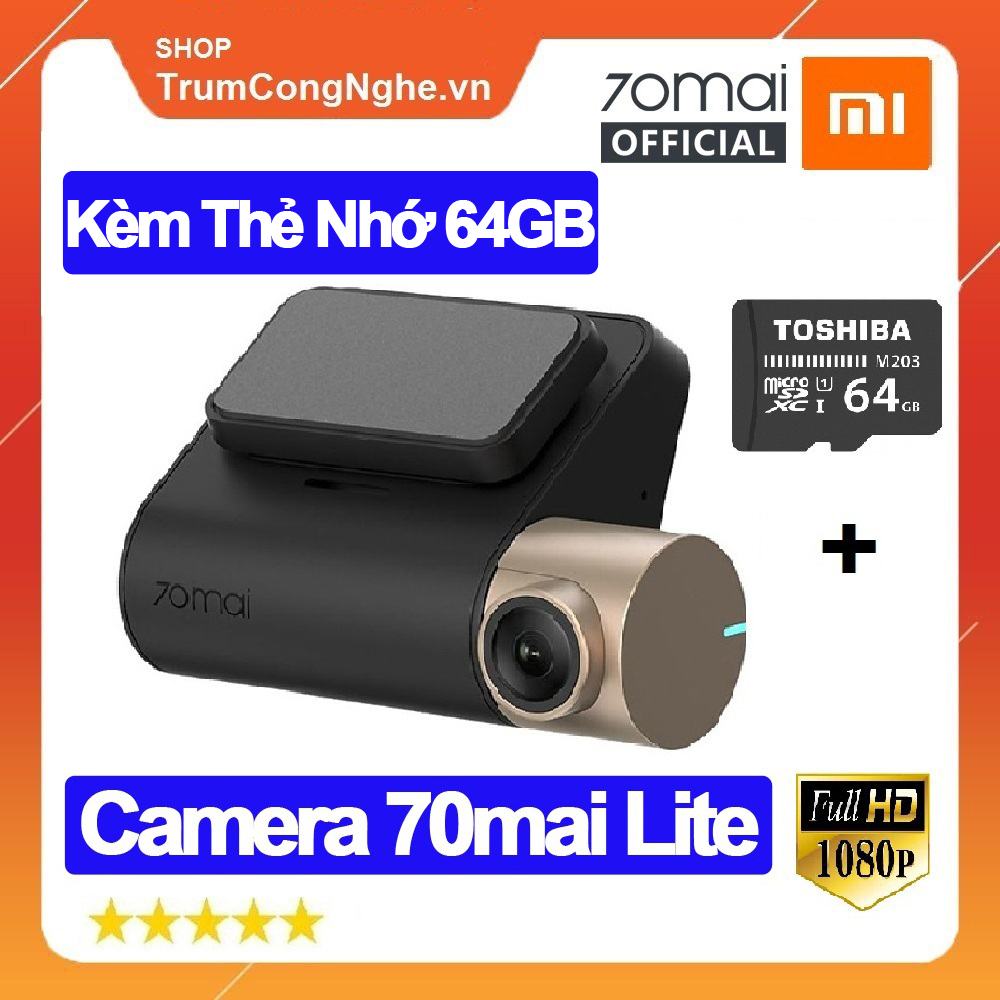 Camera Hành Trình Ô tô Xiaomi 70Mai Lite kèm Thẻ nhớ 64GB class10