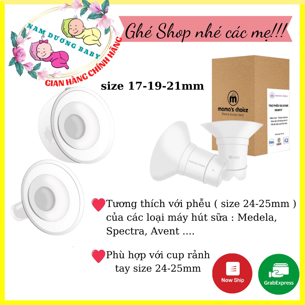 Đệm lòng phễu Mamachoice Newfit các sz 17-19-21mm dùng để hạ/ giảm size phễu máy hút sữa và cup hút sữa rảnh tay