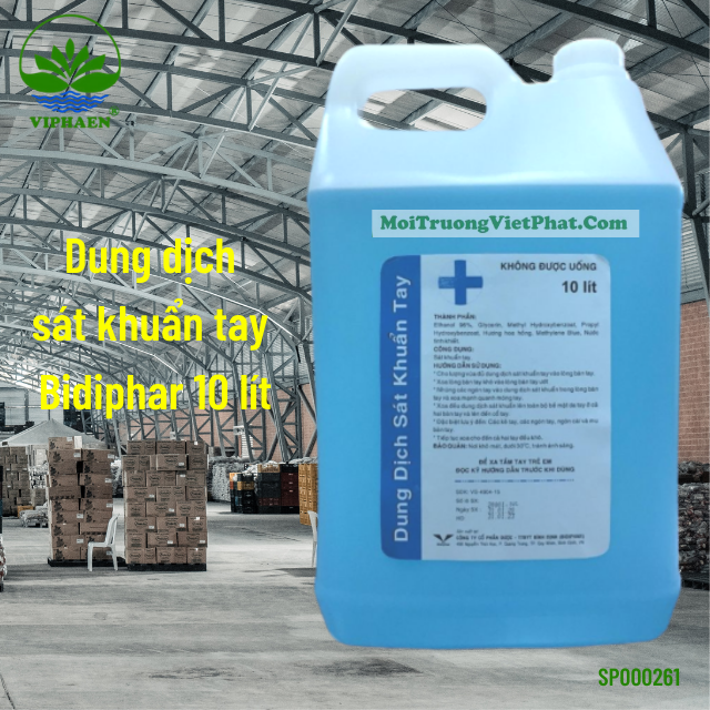 [Chuẩn y tế] Dung dịch sát khuẩn tay Bidiphar, Nước rửa tay nhanh Bidiphar đạt chuẩn GMP, Bộ y tế lưu hành (Can 10 lít)