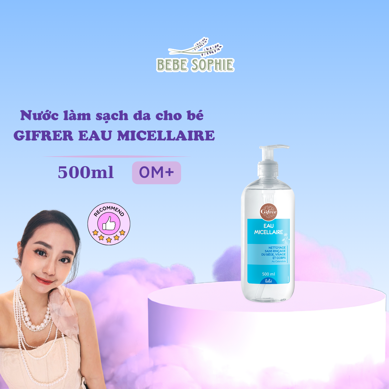 Gifrer Eau Micellaire an toàn dịu nhẹ lành tính