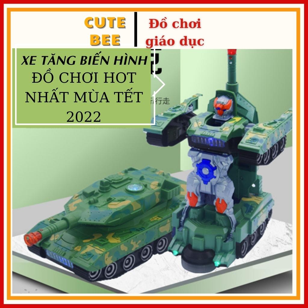 [Xem VIDEO] Đồ Chơi Xe Tăng Biến Hình Robot Chạy Đà Có Đèn, Nhạc Và Cảm Ứng Tránh Vật Cản Thông Minh [Tặng Kèm 3 Pin AAA] - CUTEBEE KIDS