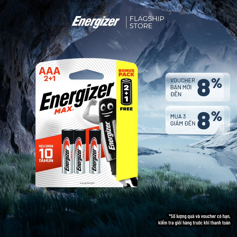 Pin aaa energizer max e92 bp2+1 - vỉ 2 tặng 1