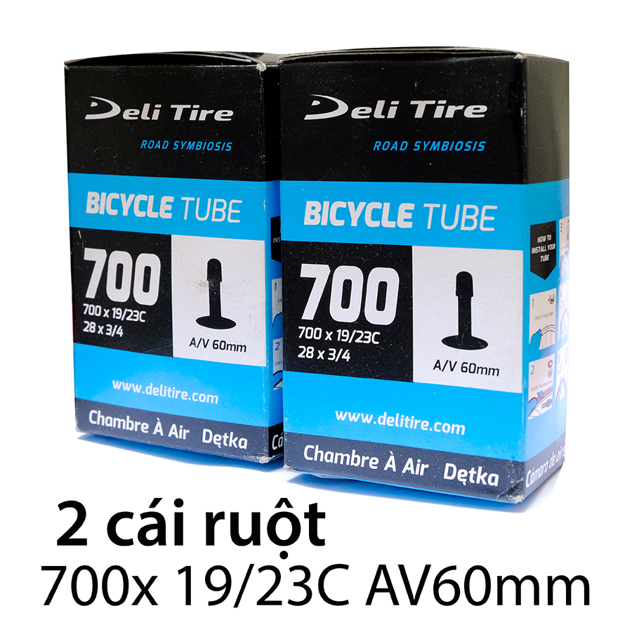 Ruột xe đạp 700x19/23 van xe máy dài 60mm DELI-TIRE