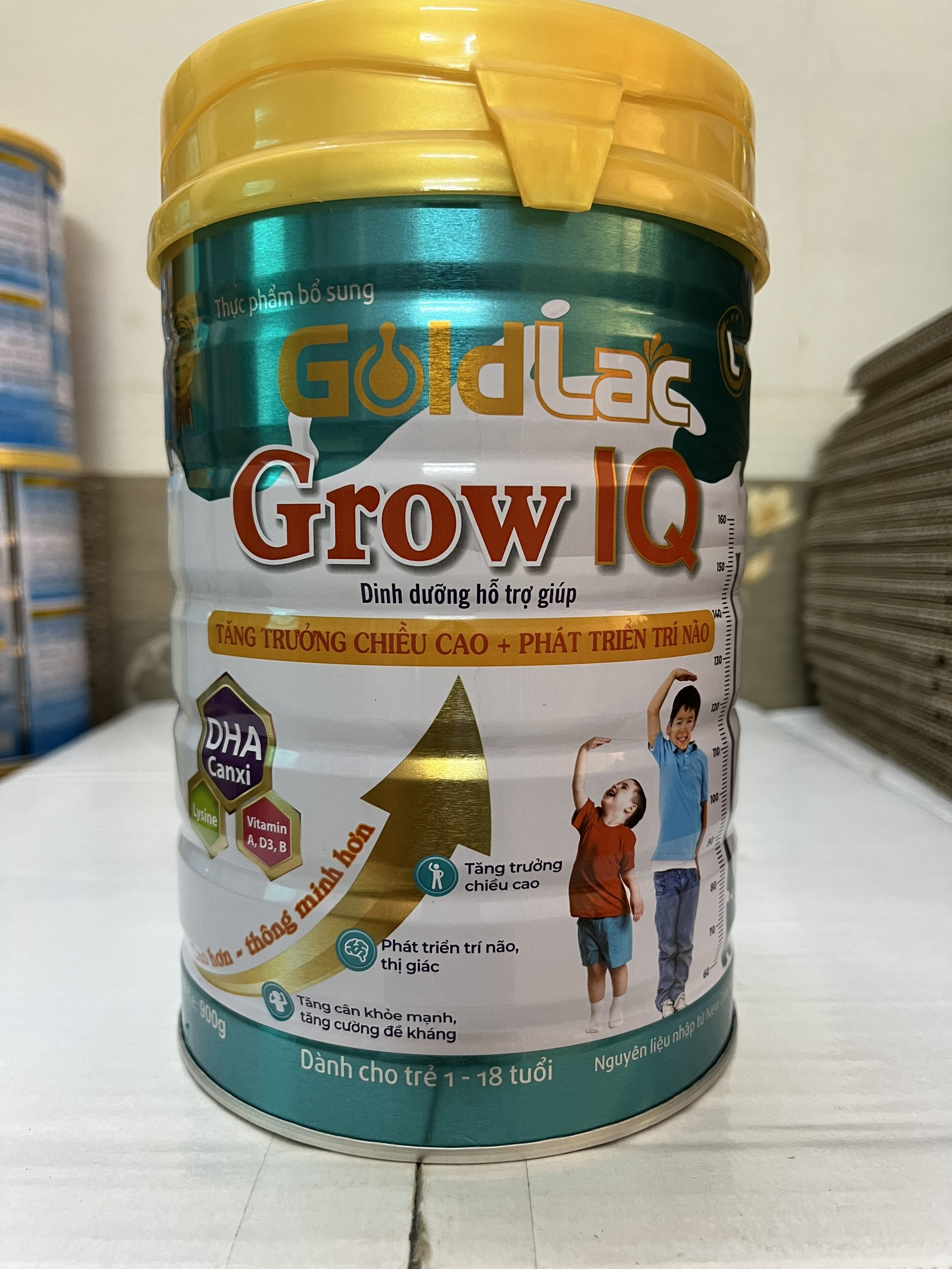 Sữa tăng cân, phát triển chiều cao, trí não Goldlac Grow IQ 900g - Mẫu mới