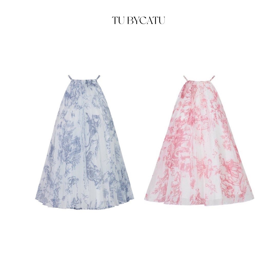 TUBYCATU | Áo yếm Floral Top hoạ tiết hoa 2 màu Xanh Dương/ hồng
