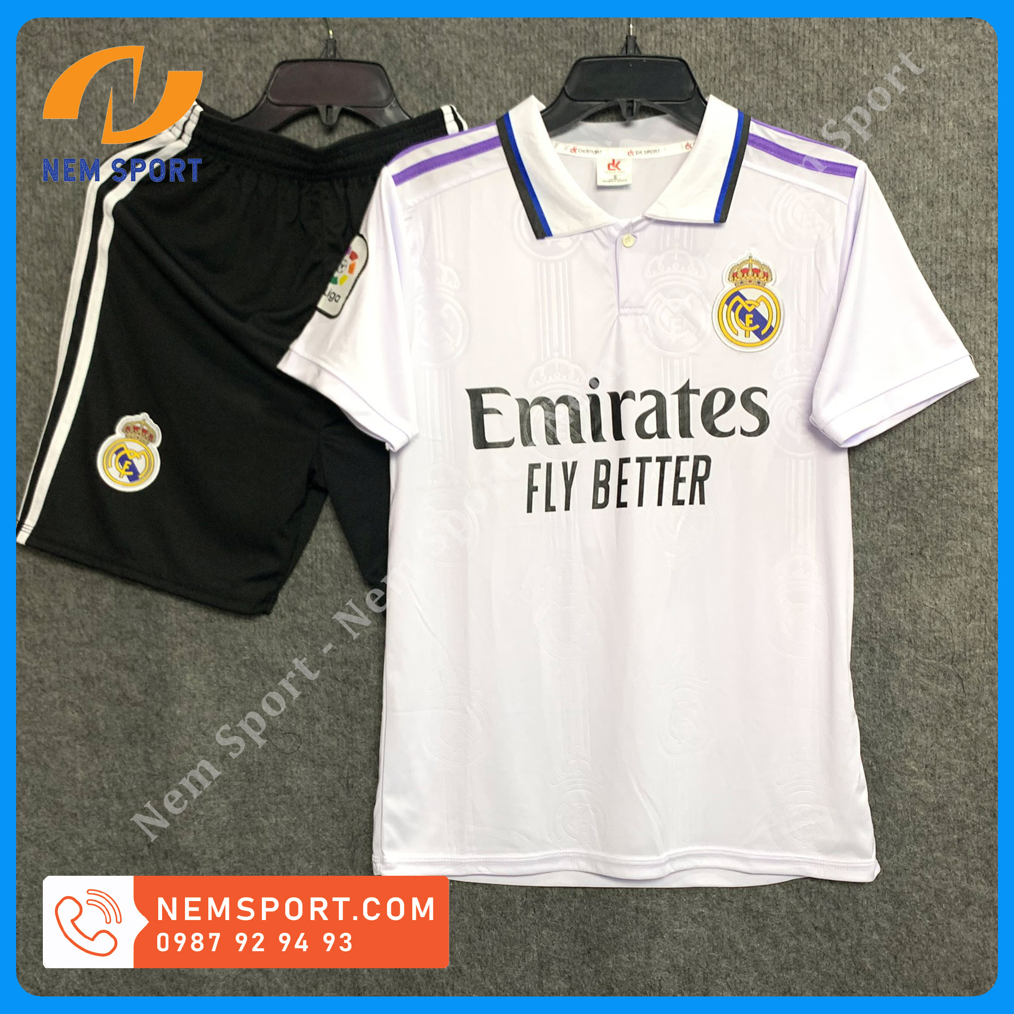 Áo Đá Bóng CLB REAL MARID Sân Nhà Màu Trắng 2022 Áo Đá Banh Real Marid Thi Đấu 2022