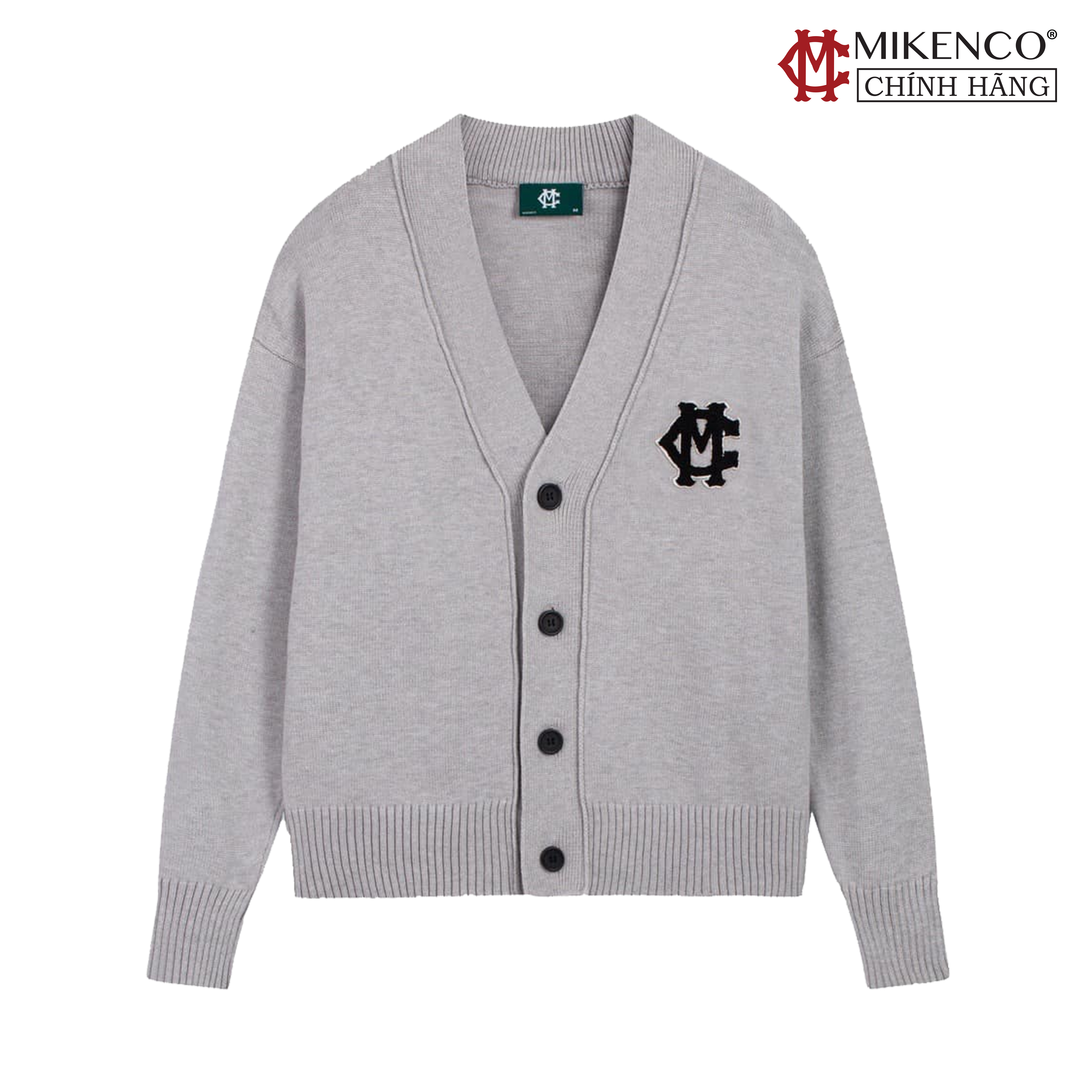 Áo khoác len unisex MIKENCO Intern logo cardigan