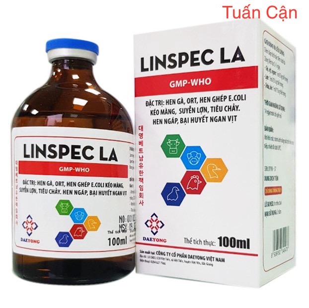 Daeyong Linspec La Hen khẹc, khò khè, hen ngáp, tiêu chảy sản phẩm chuyên dụng trong thú y