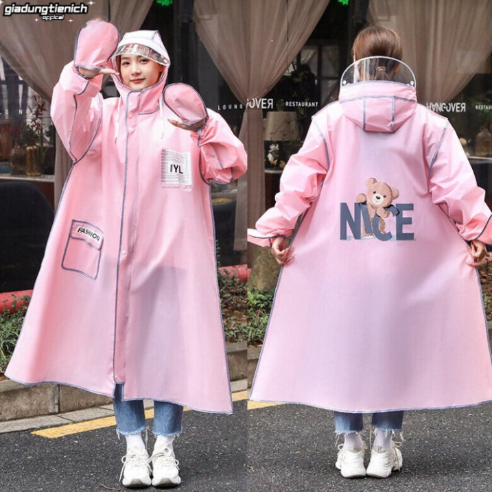 Áo mưa thời trang có khoá kéo tiện lợi hình gấu Nice thiết kế mới nhất - Áo Mưa 1 Người Đi Xe Máy Đi Xe Đạp Hàng Cao Cấp Giá 88,000 Đồng*Miễn phí vận chuyển